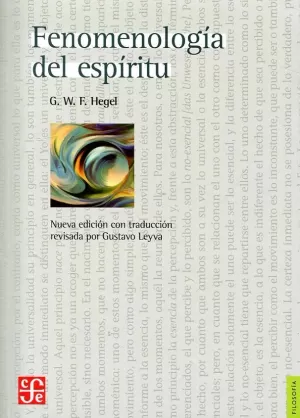 FENOMENOLOGÍA DEL ESPÍRITU